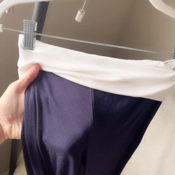 Amazon Y2K Navy and White Flare Pants fold over - Picture 5 of 9